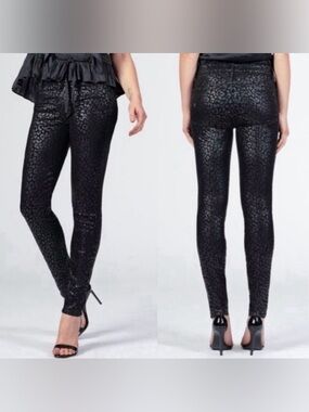 BLACK ORCHID High Rise Super Skinny GISELE Ankle Jeans Sz 26 in Black Leopard